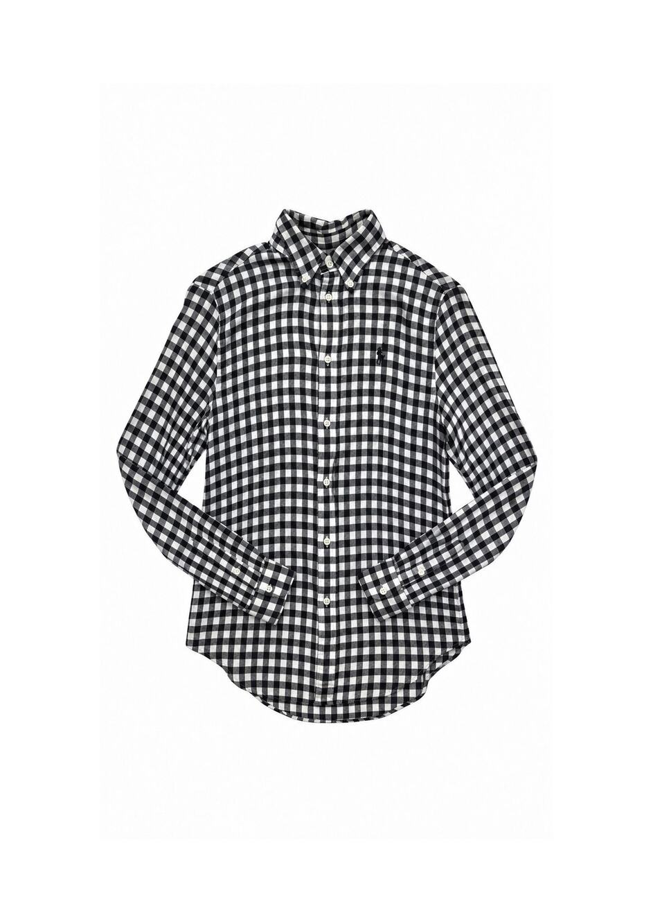Ralph Lauren Blue Label Black White Buffalo Check Flannel Button Down Pony Shirt